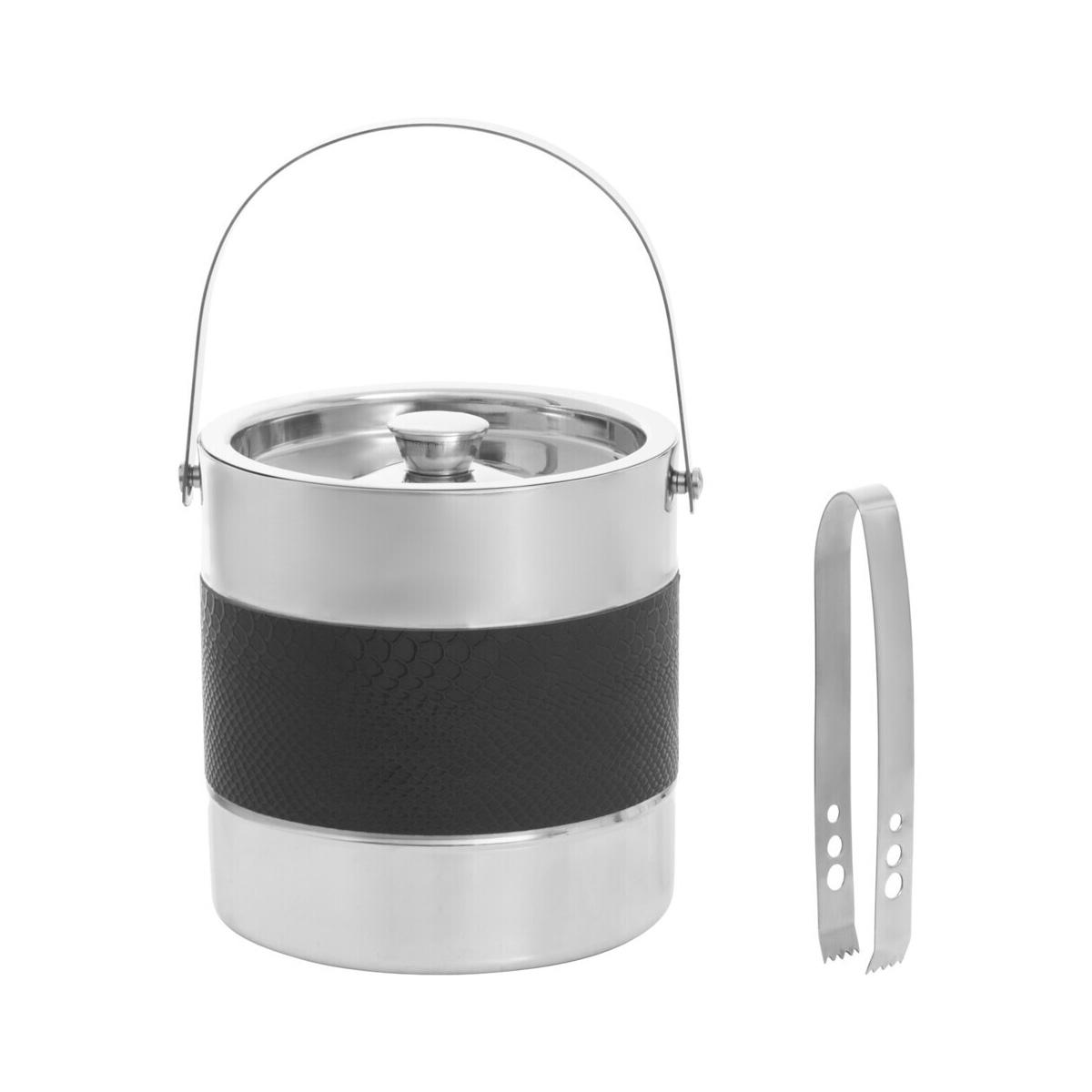 Mixology Silver Finish Ice Bucket With Tongs