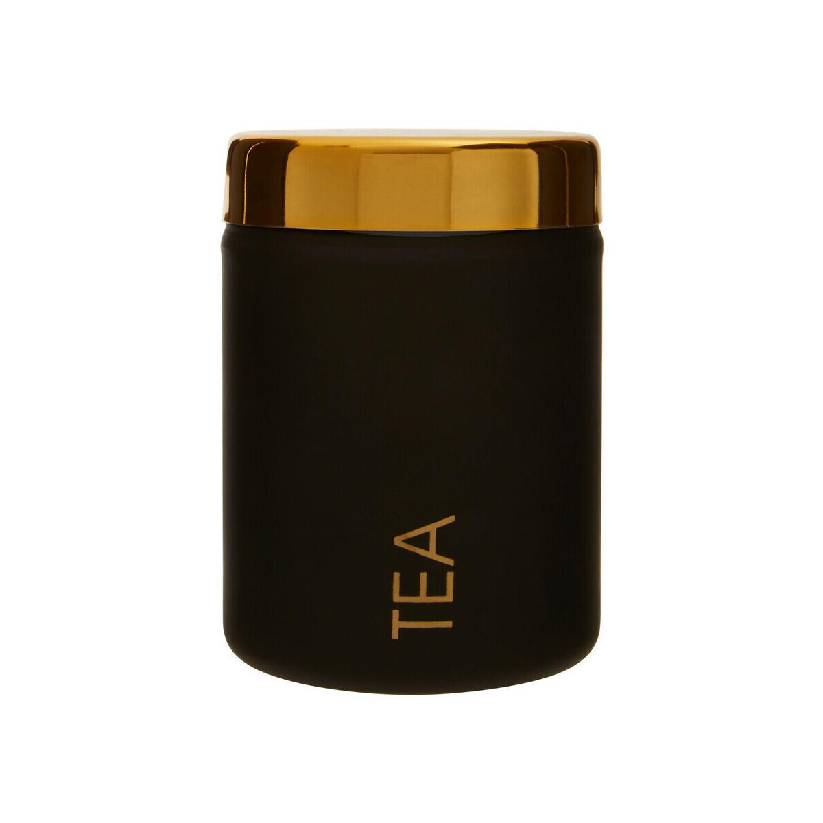 Liberty Black Enamel Finish Tea Canister