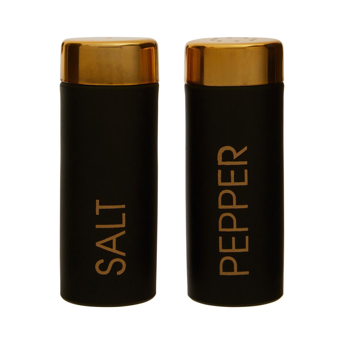 Liberty Black Enamel/Gold Salt and Pepper Set