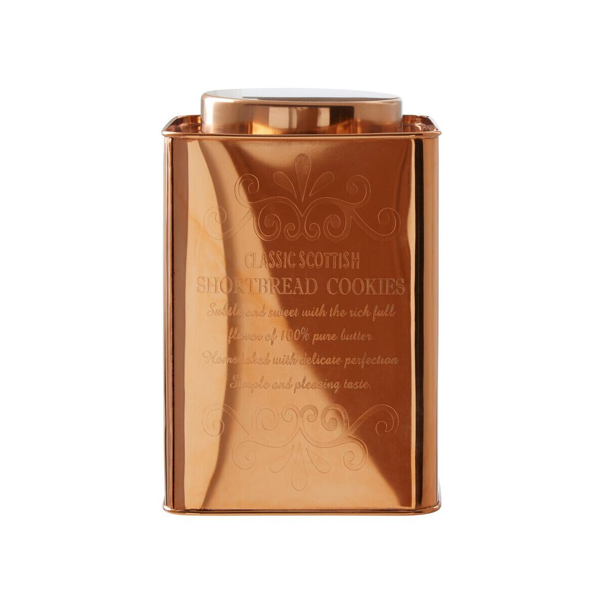 Chai Square Copper Finish Cookies Canister