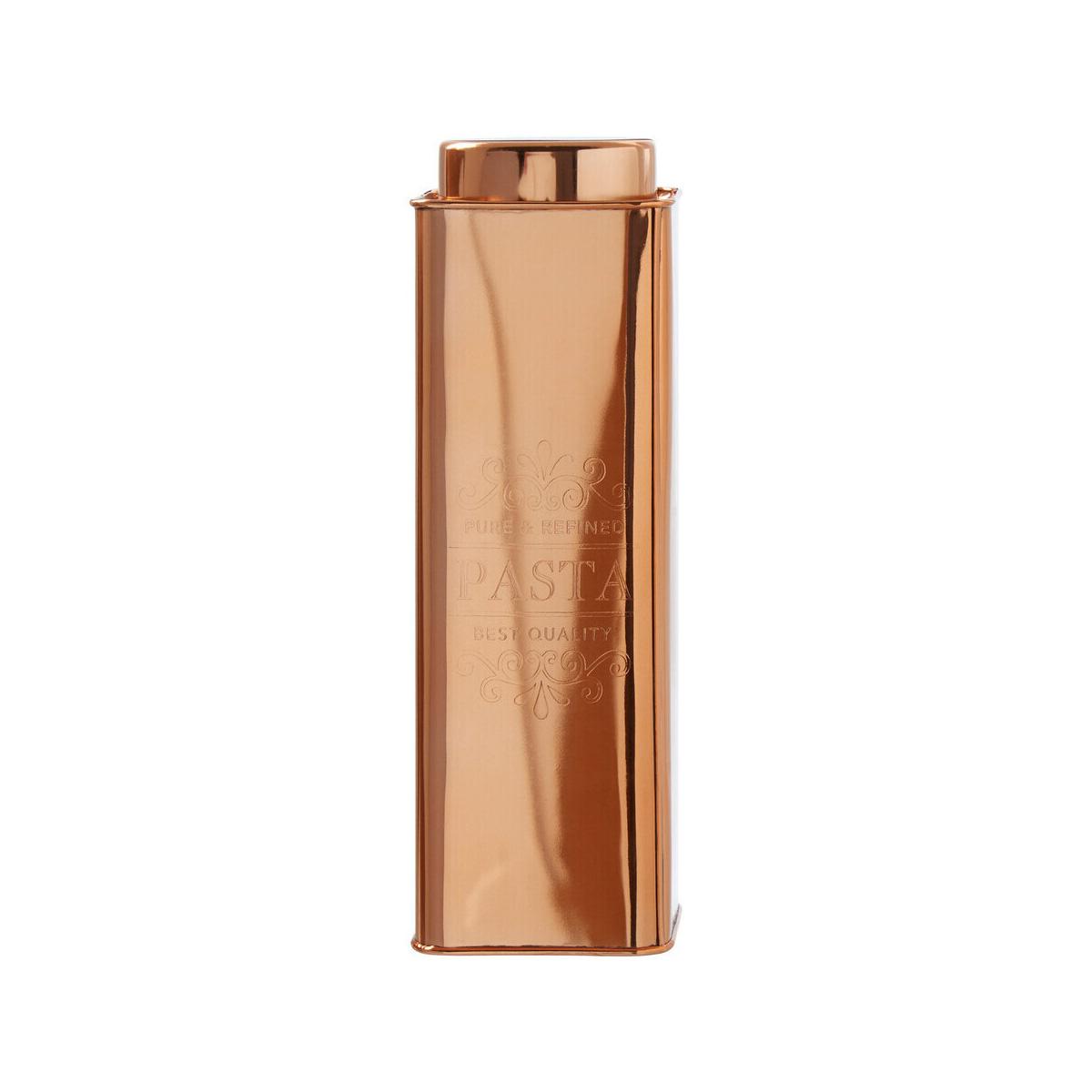 Chai Square Copper Finish Pasta Canister