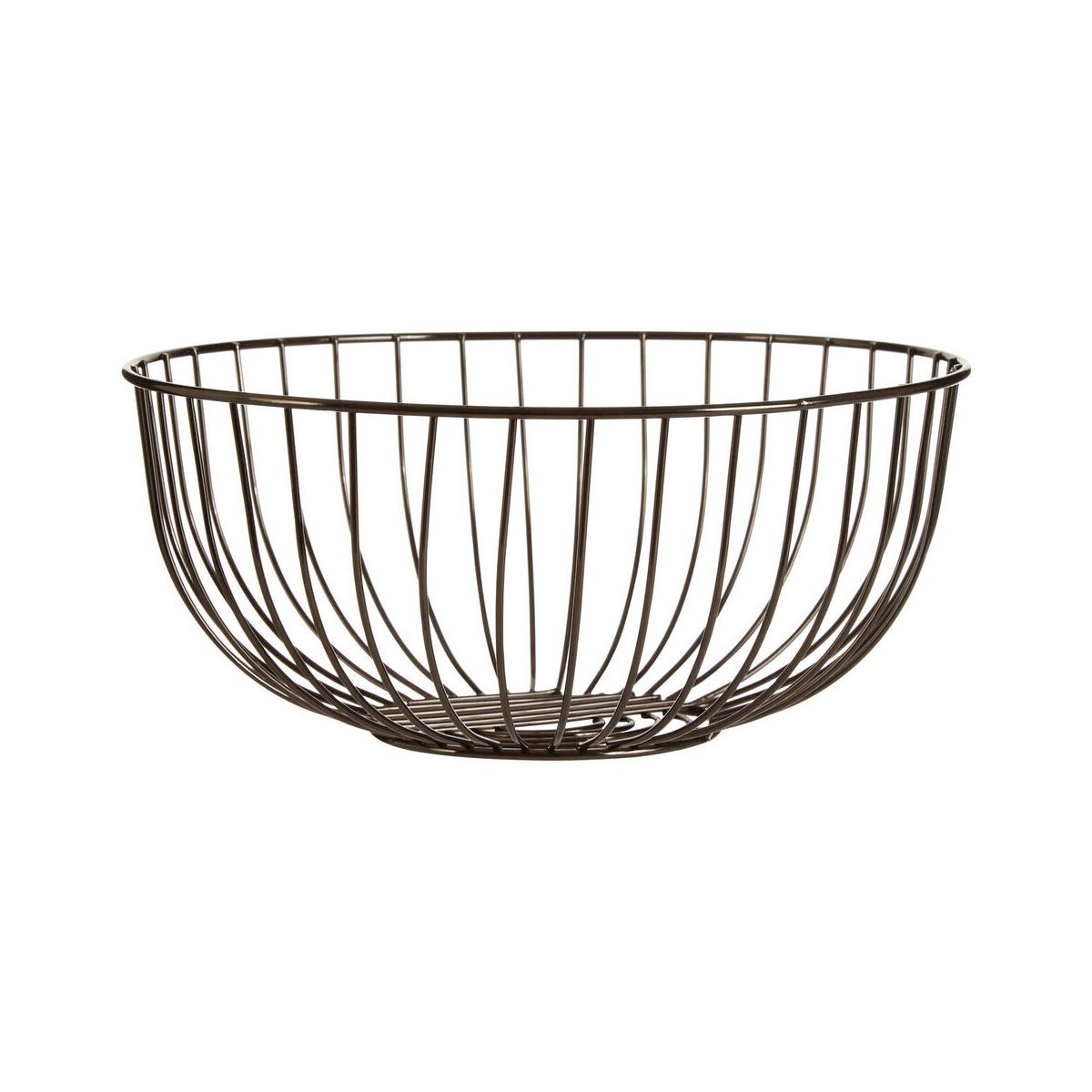 Round Black Nickel Finish Fruit Basket