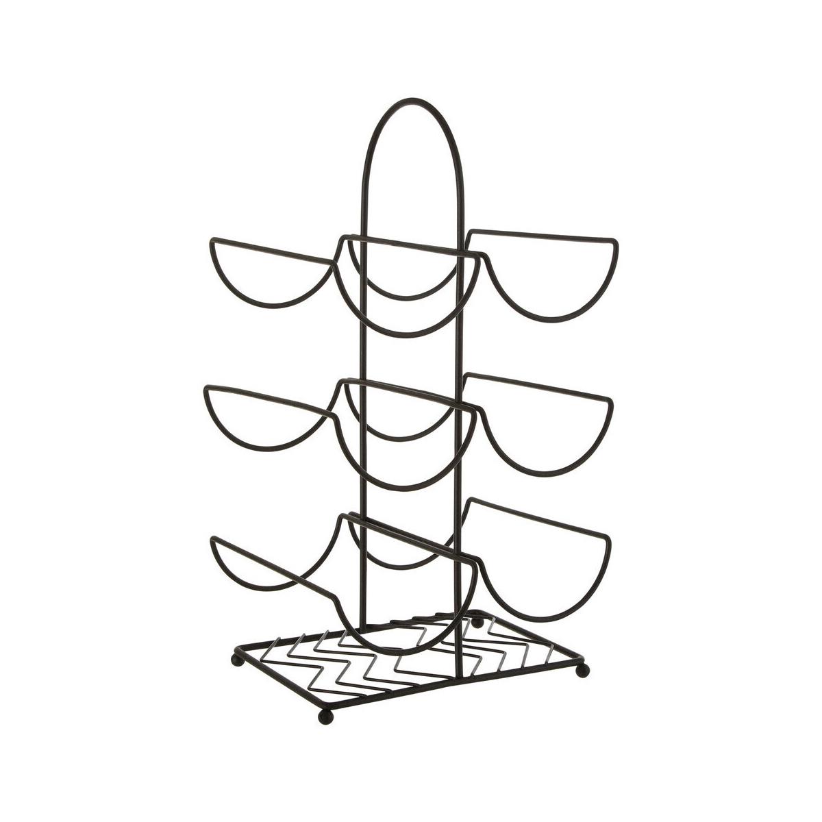 Vertex Black Powder Coat 6 Bottle Wine Rack