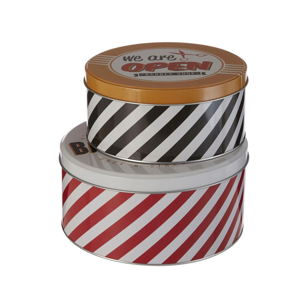 Paice Set of 2 Barber Shop Storage Tins