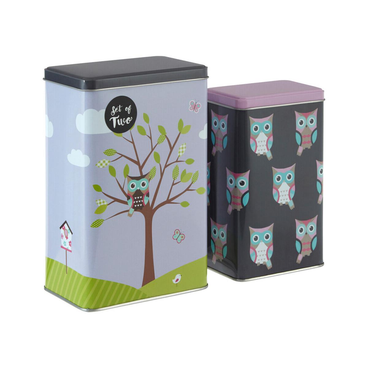 Paice Set of 2 Happy Owls Storage Canisters