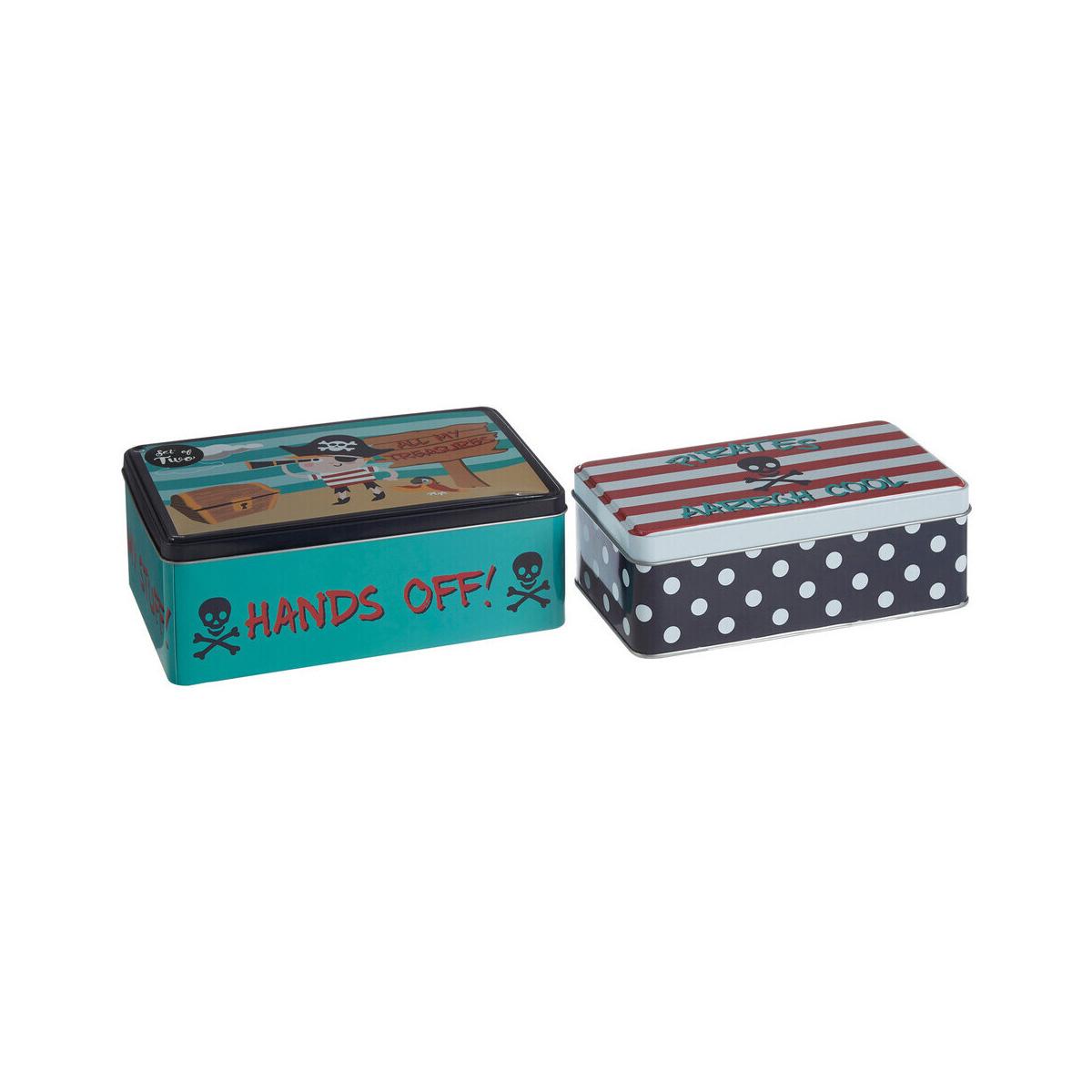 Pirate Set of 2 Pirate Storage Tins