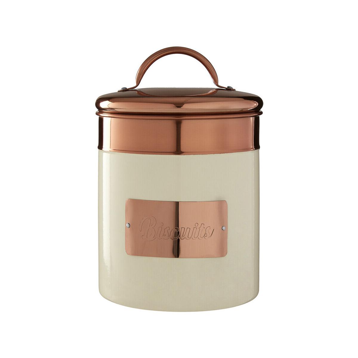 Prescott Cream And Copper Biscuit Canister