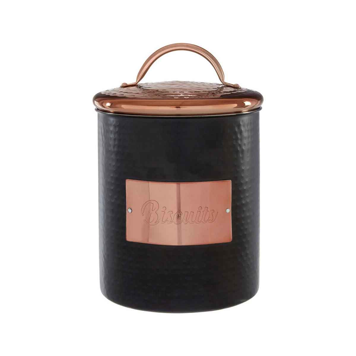 Prescott Biscuits Canister in Black and Copper