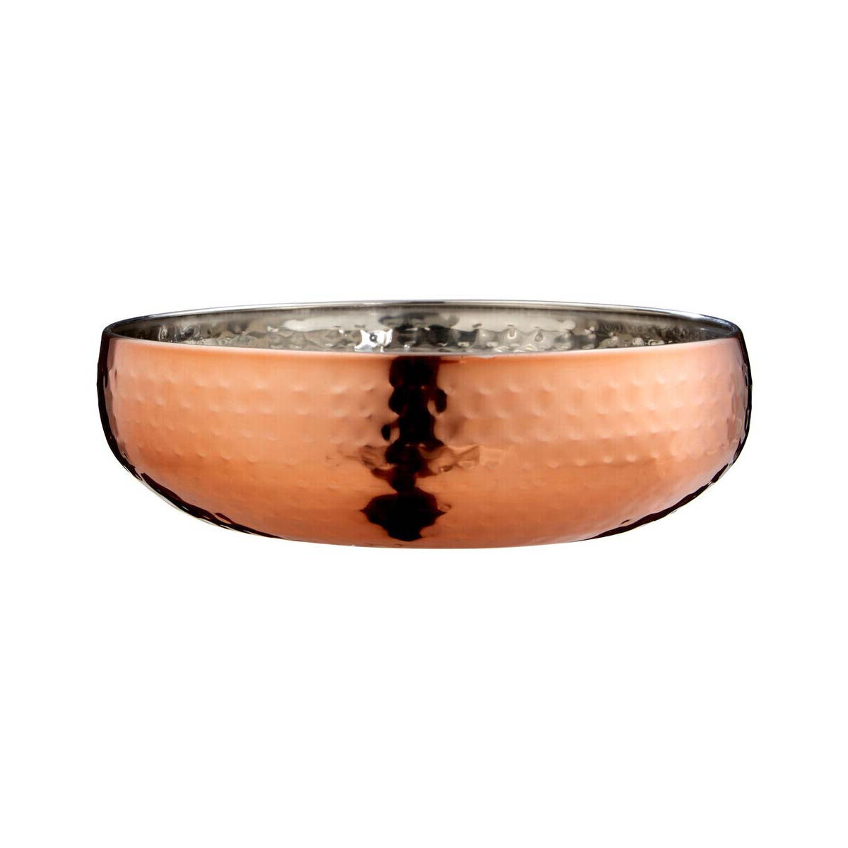 Rose Gold Hammered Effect Large Bowl.