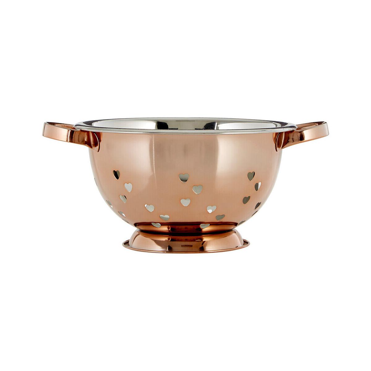 Rose Gold Hearts Design Colander