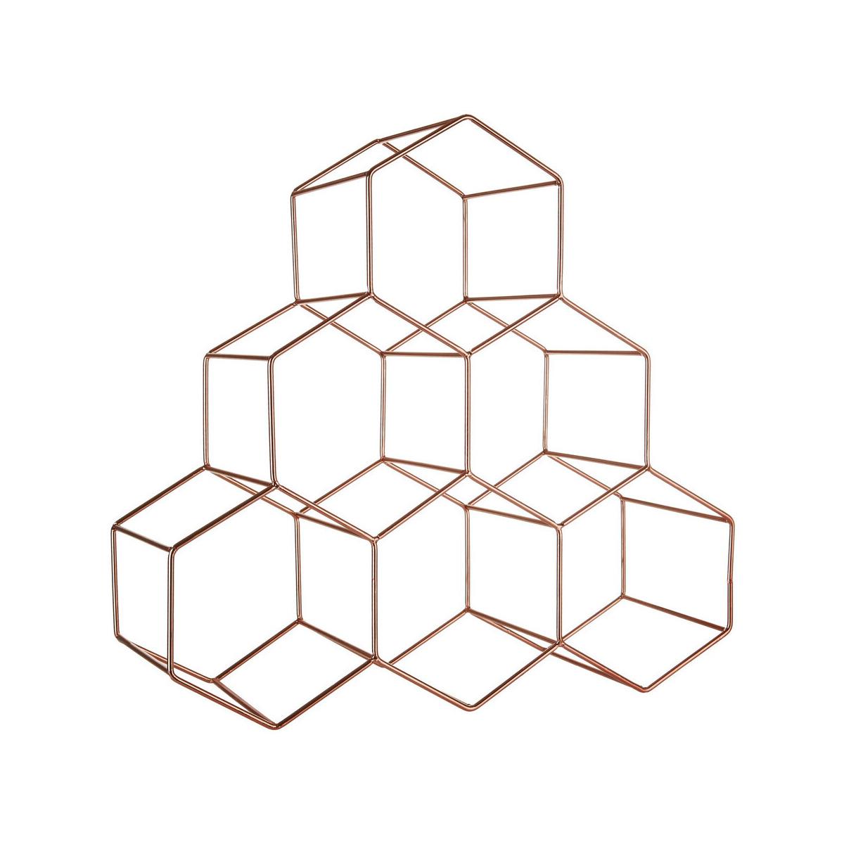 Vertex 6 Bottle Copper Finish Wine Rack