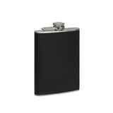 Black Leather Effect Stainless Steel Hip Flask Set