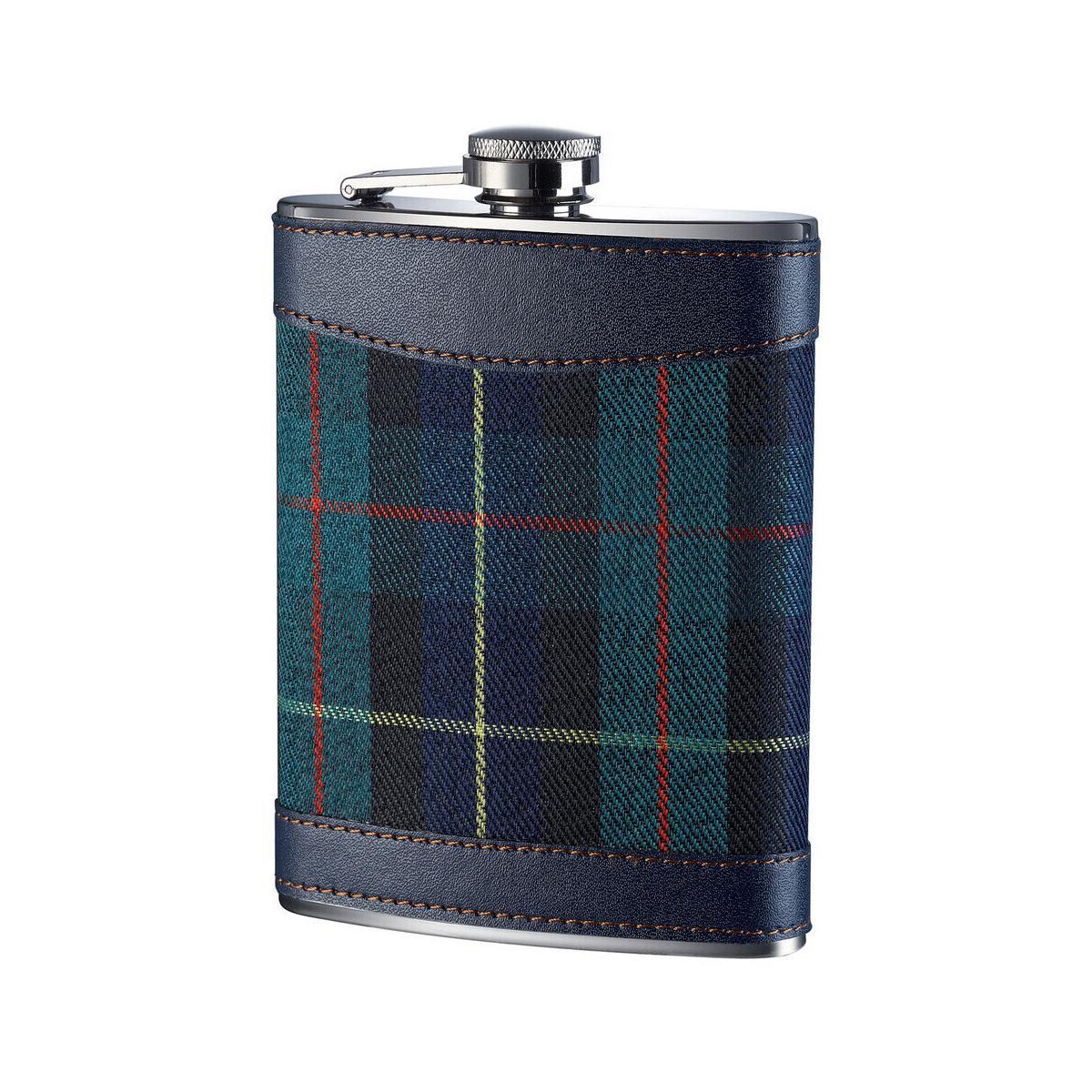 Green Tartan Hip Flask