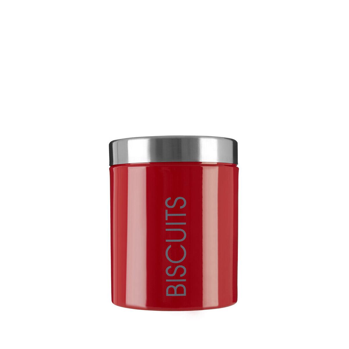 Red Enamel Biscuit Canister
