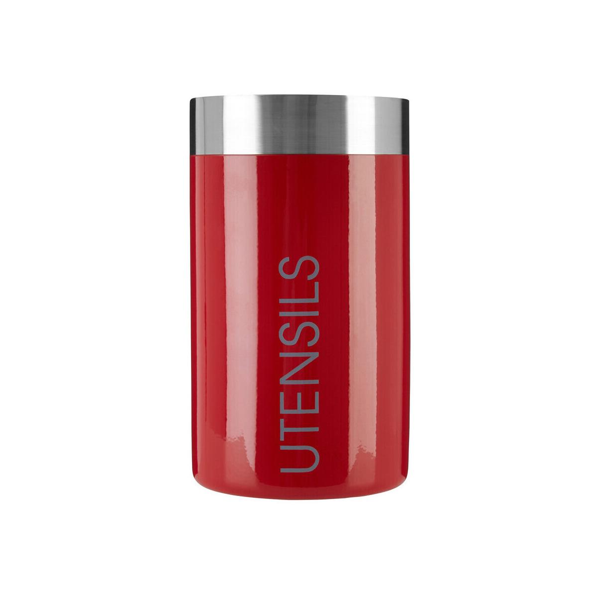 Red Enamel Utensils Holder