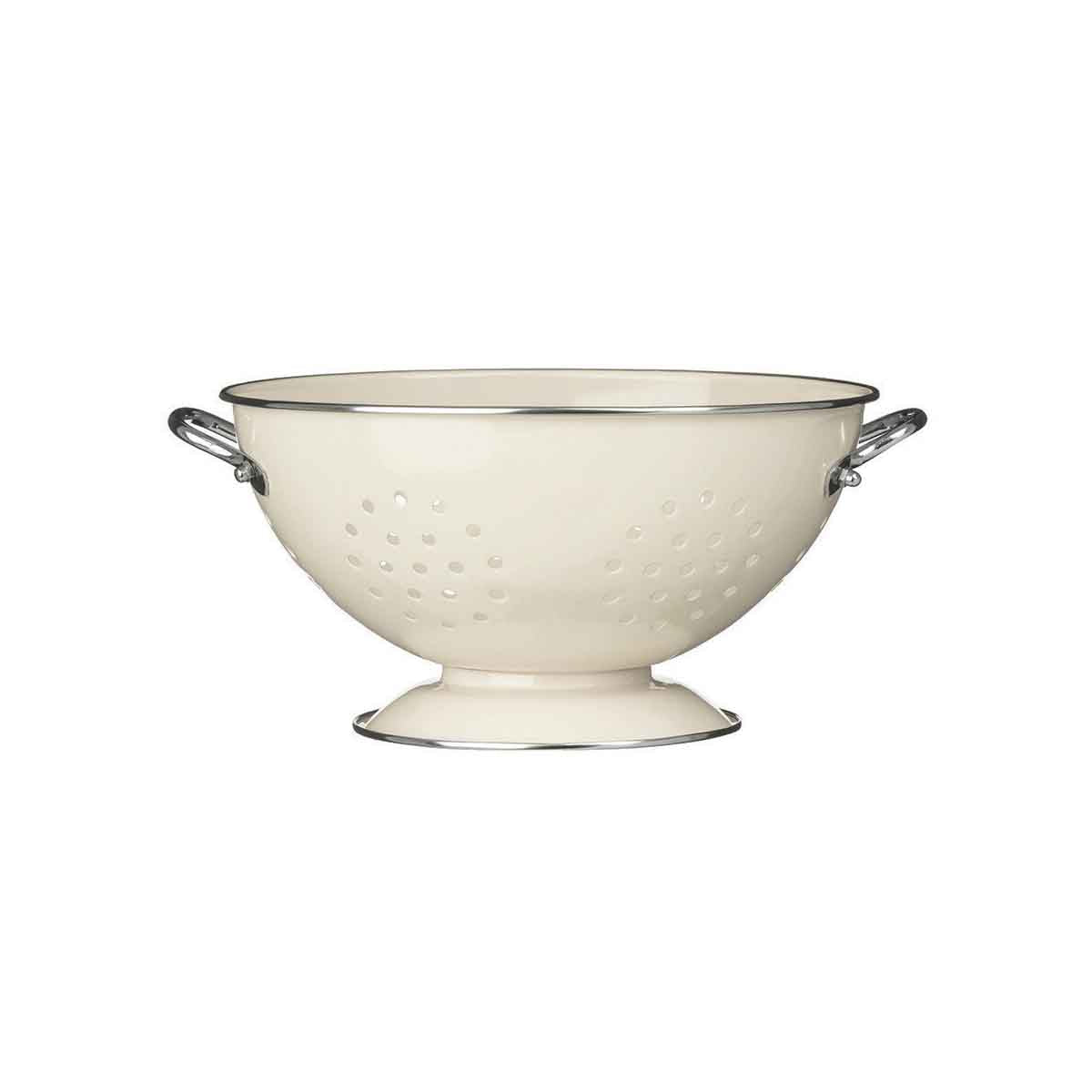 Retro Cream Enamel Colander