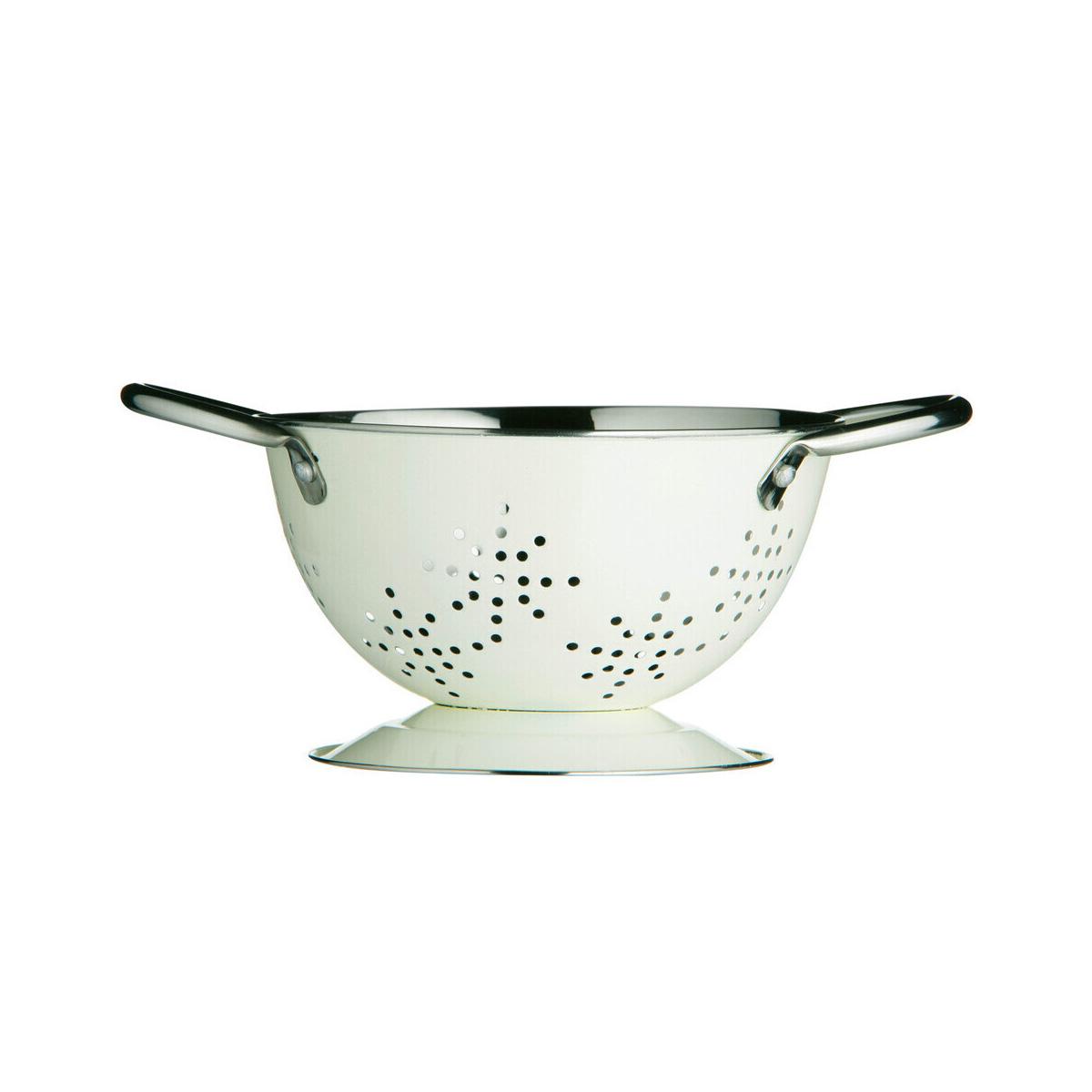 Retro Cream Enamel Mini Colander