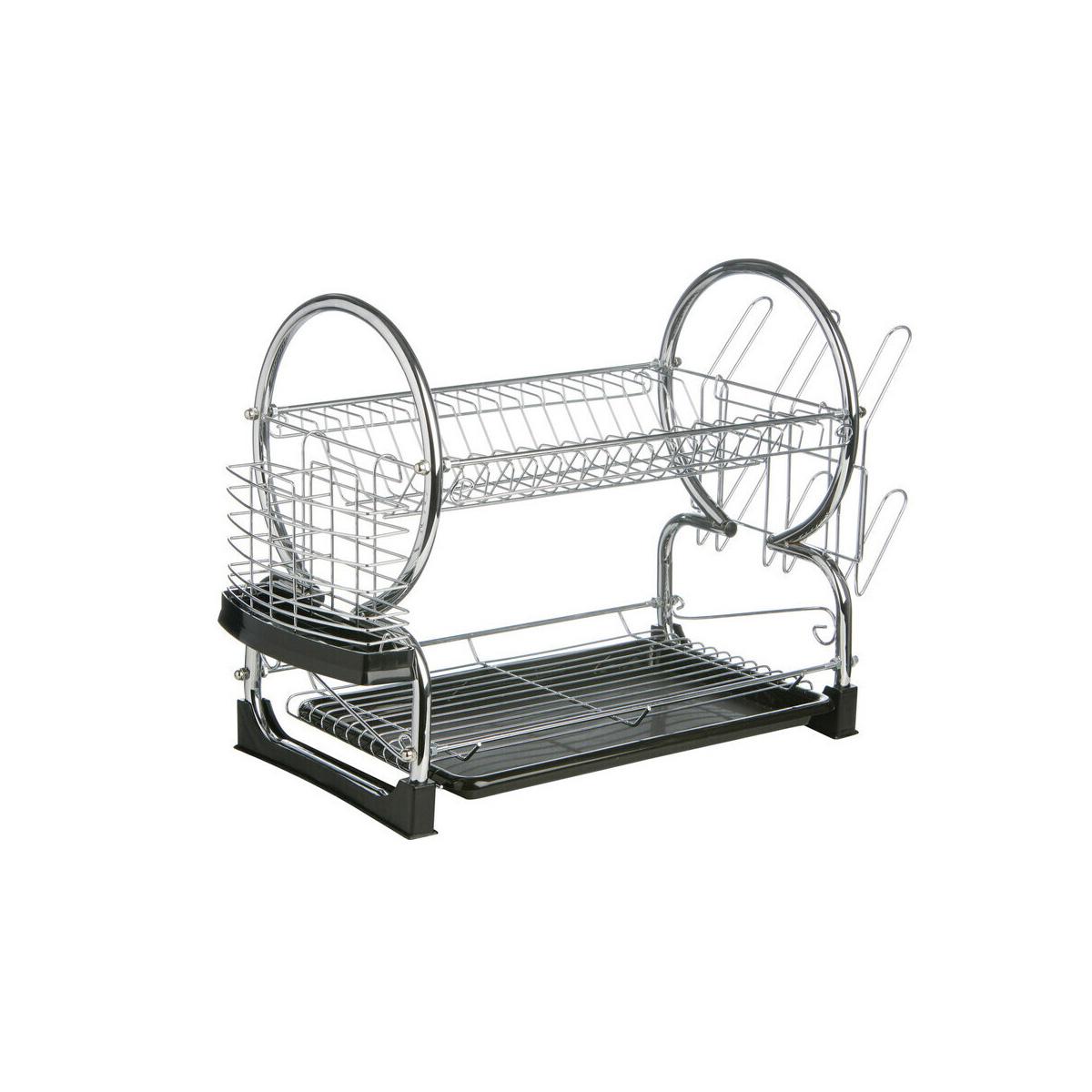 Laurie 2 Tier Dish Drainer with Black Plastic Tray