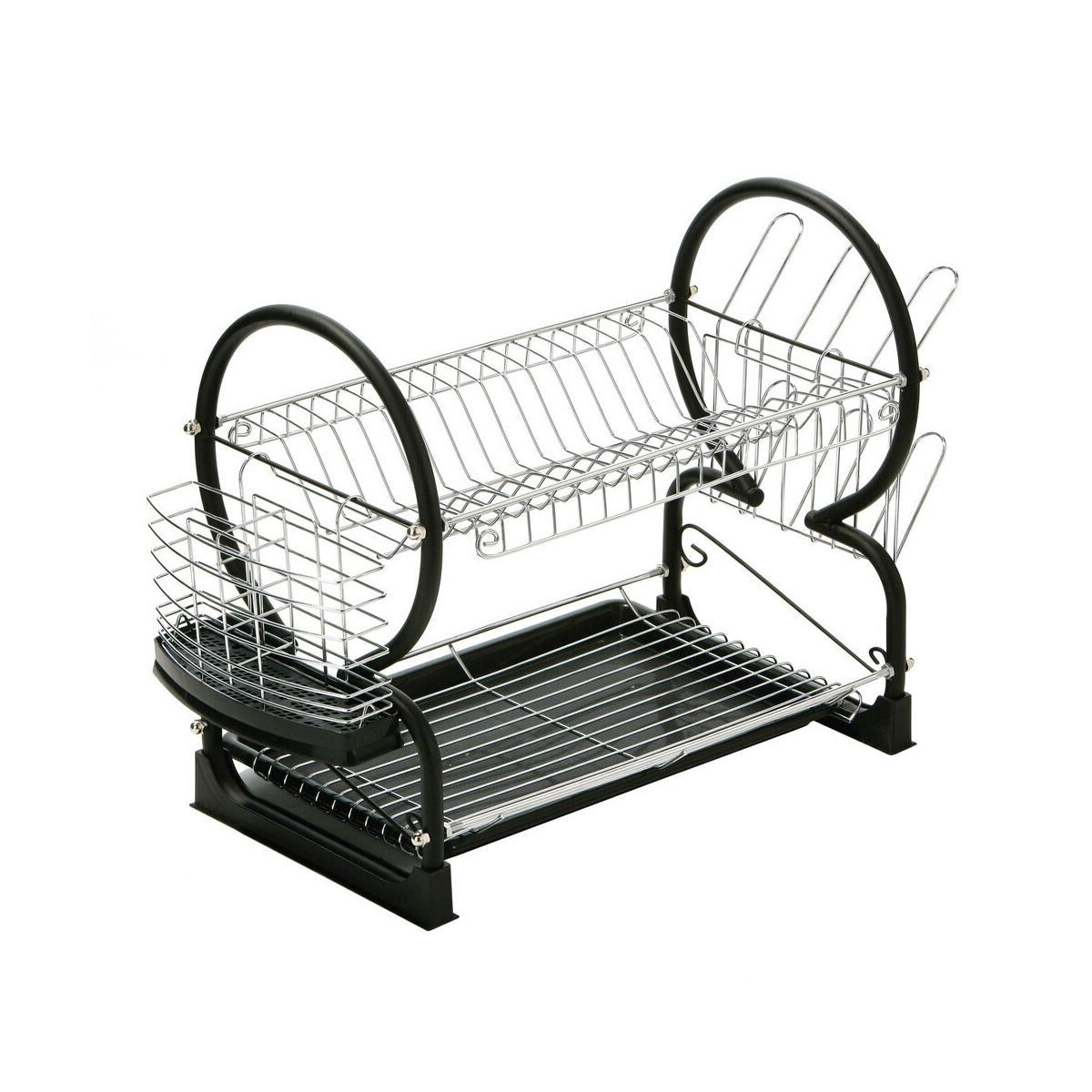 Laurie Black Enamel Coated Frame 2 Tier Dish Drainer
