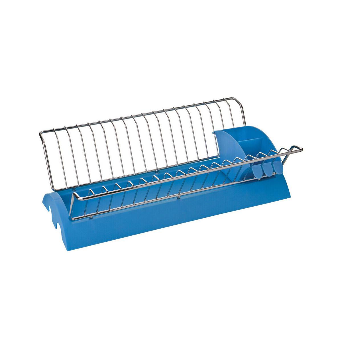 Laurie Blue Plastic And Chrome Wire Dish Drainer