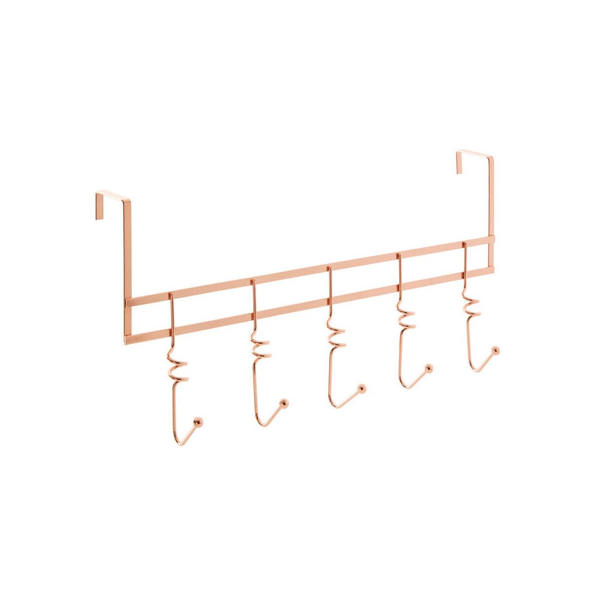 Jaxen Copper Finish Over Door 5 Hook Swirl Hanger