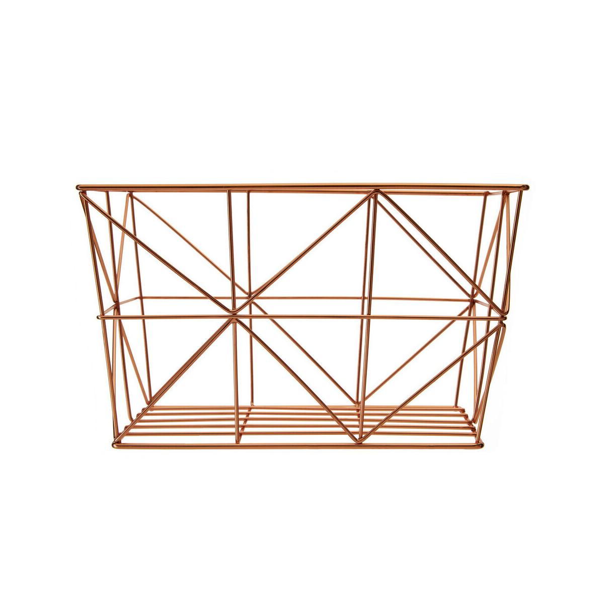 Vertex Copper Finish Tapered Wire Basket