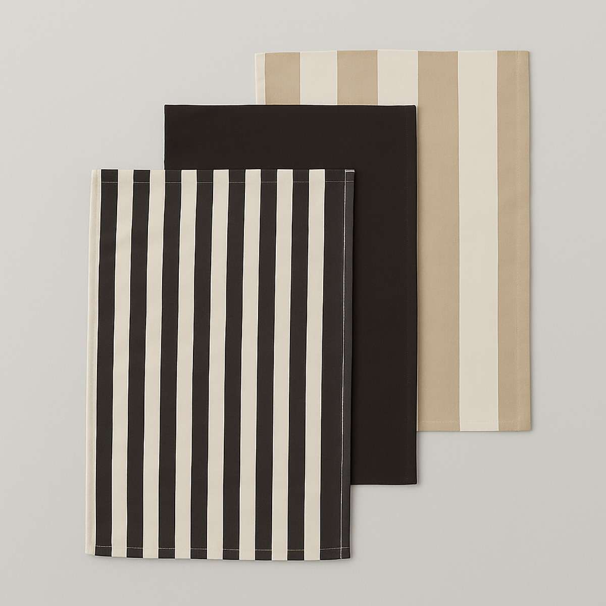Set Of Three Stripe Tea Towels