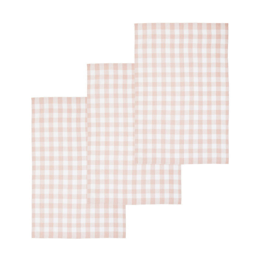 Doro Set Of Three Amber And White Tea Towels