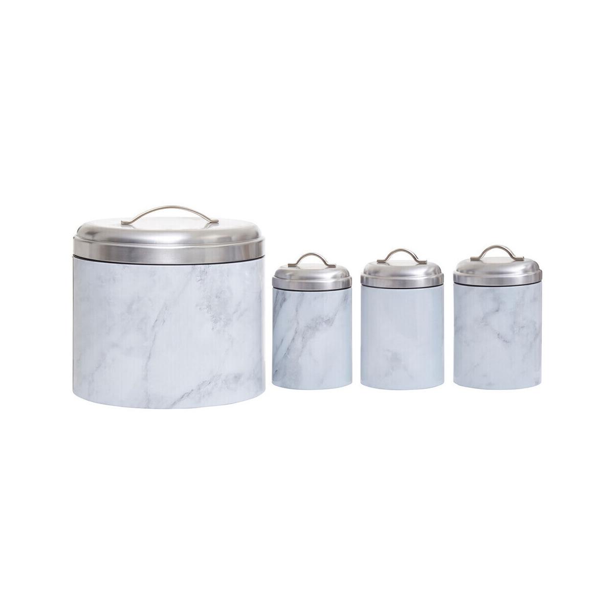 Easton 4 Piece Marble Effect Kitchen Storage Set