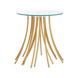 Kensington Townhouse Glass Top and Gold Base Side Table