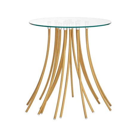 Kensington Townhouse Glass Top and Gold Base Side Table