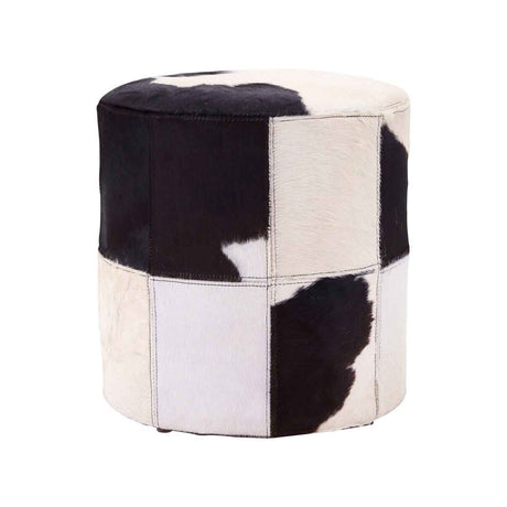 Kensington Townhouse Black And White Cowhide Stool