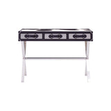 Kensington Townhouse Black And White Genuine Cowhide Console Table