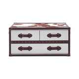 Kensington Townhouse Brown And White Genuine Cowhide Coffee Table