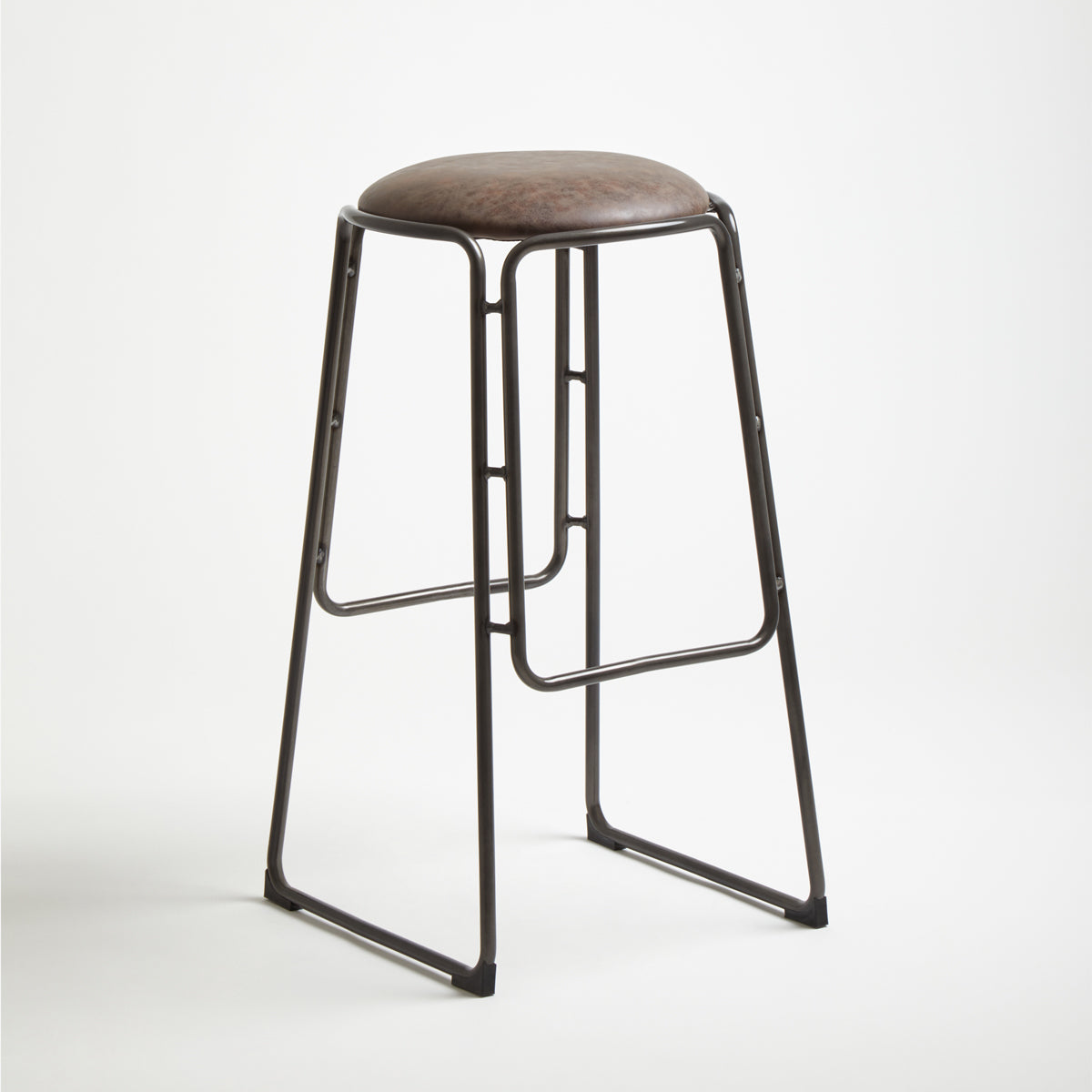 Dalston Mocha Bar Stool With Gunmetal Legs