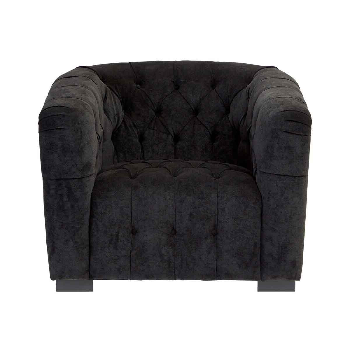 Fenton Black Fabric Armchair