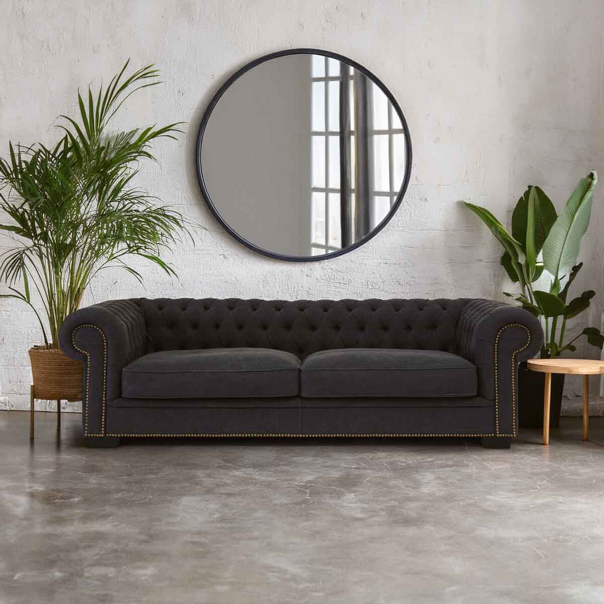 Lincoln 3 Seater Charcoal Fabric Sofa