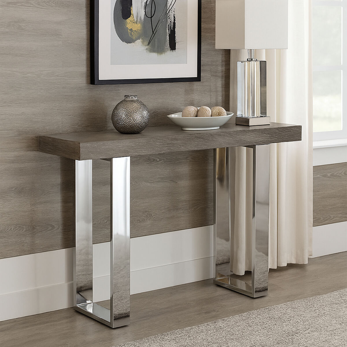Ulmus Grey Elm Wood Console Table