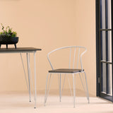 District Grey Metal And Elm Wood Arm Chair