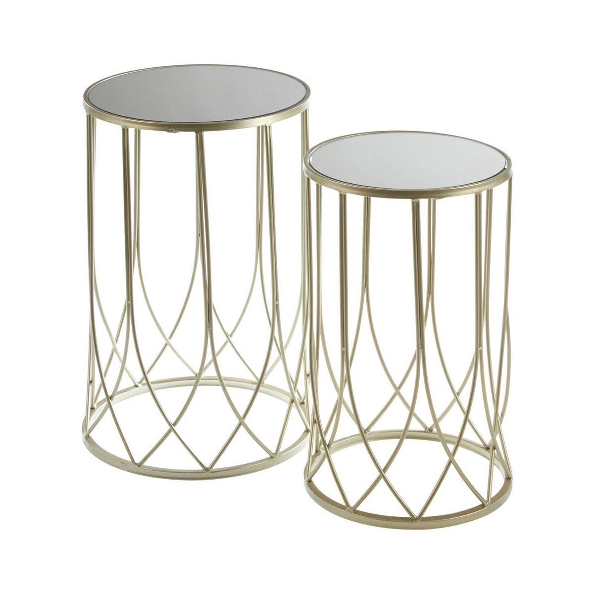 Avantis Set of 2 Black Top Champagne Tables