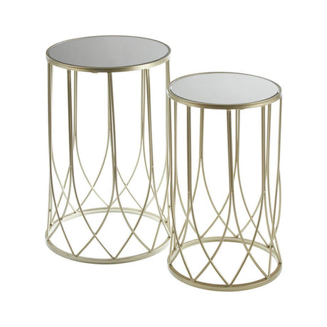 Avantis Set of 2 Black Top Champagne Tables