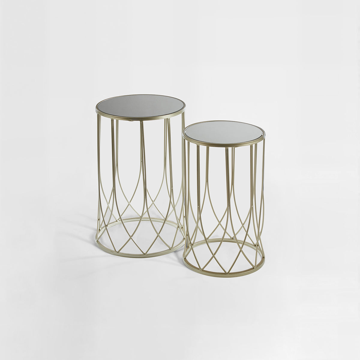 Avantis Set of 2 Black Top Champagne Tables