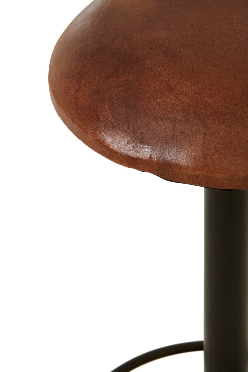 Buffalo Brown Leather Bar Stool