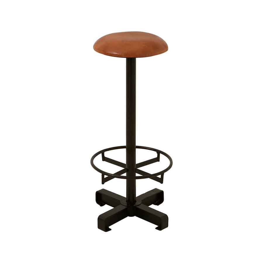 Buffalo Light Brown Leather Bar Stool