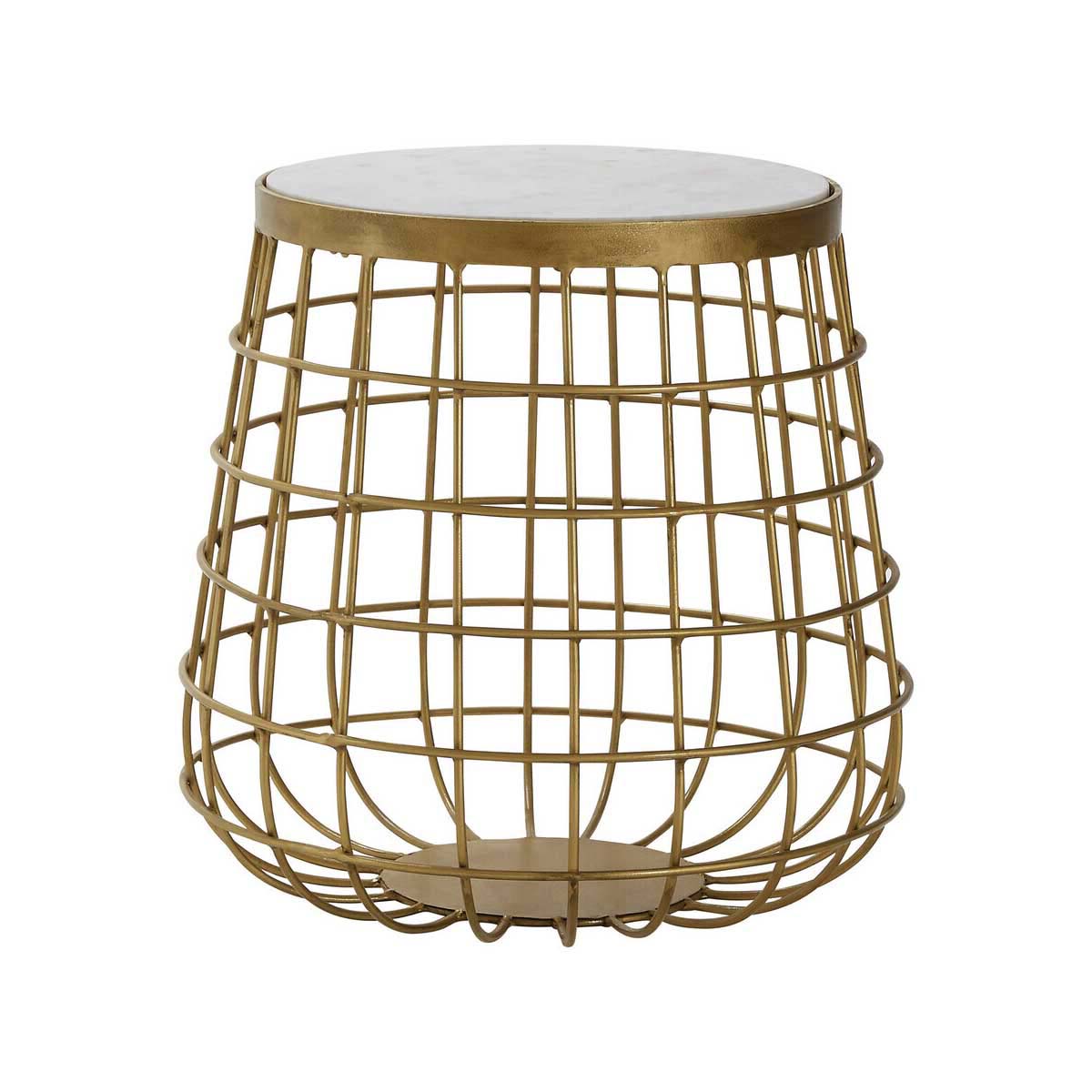 Nirav White Marble Top Side Table