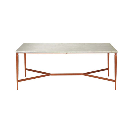 Nirav White Marble Top Coffee Table