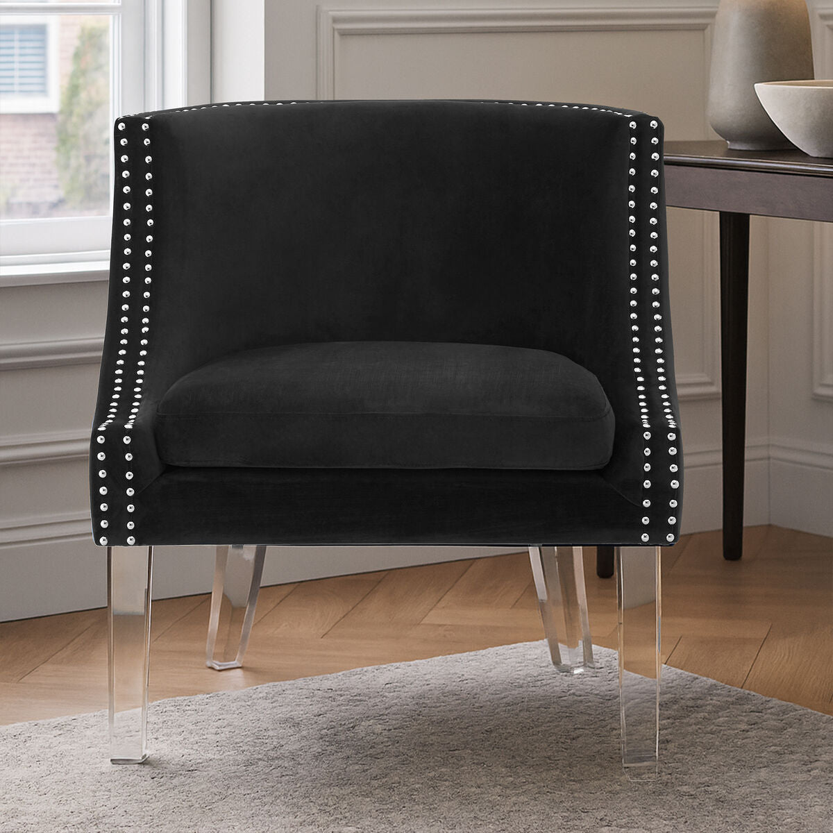 Clarence Black Curved Chair