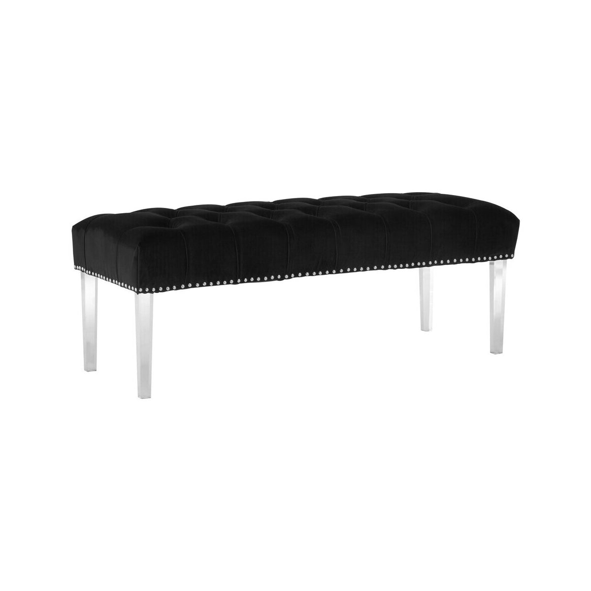 Clarence Black Velvet Bench