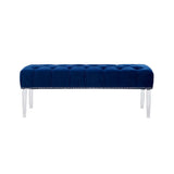 Clarence Blue Velvet Bench
