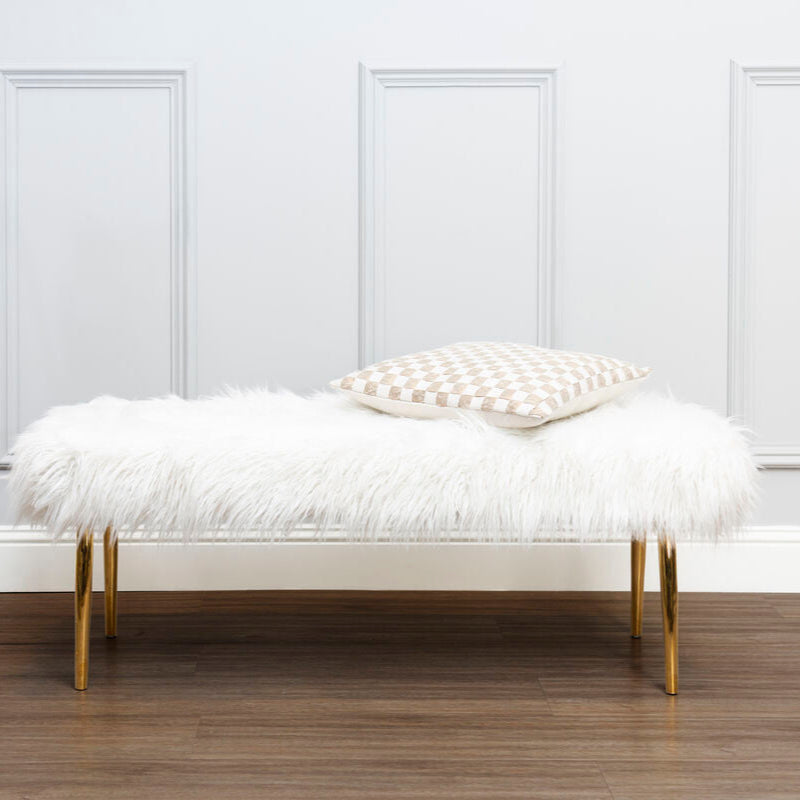 Clarence Natural Fur Effect Bench